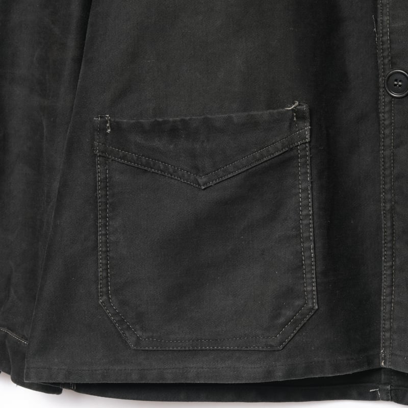 40s France Vintage OKOK Black Moleskin Jacket |