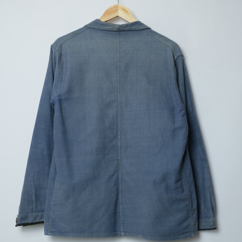 40s ワークジャケット コットンツイル ウッドボタン vintage 40s Vulcain Blue Cotton Twill Jacket Wood Butt