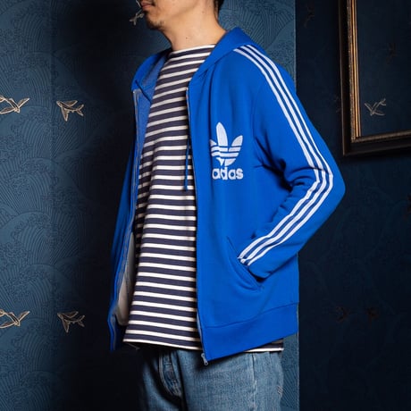 70s-80s Vintage adidas Hoodie Blue (Made in France)