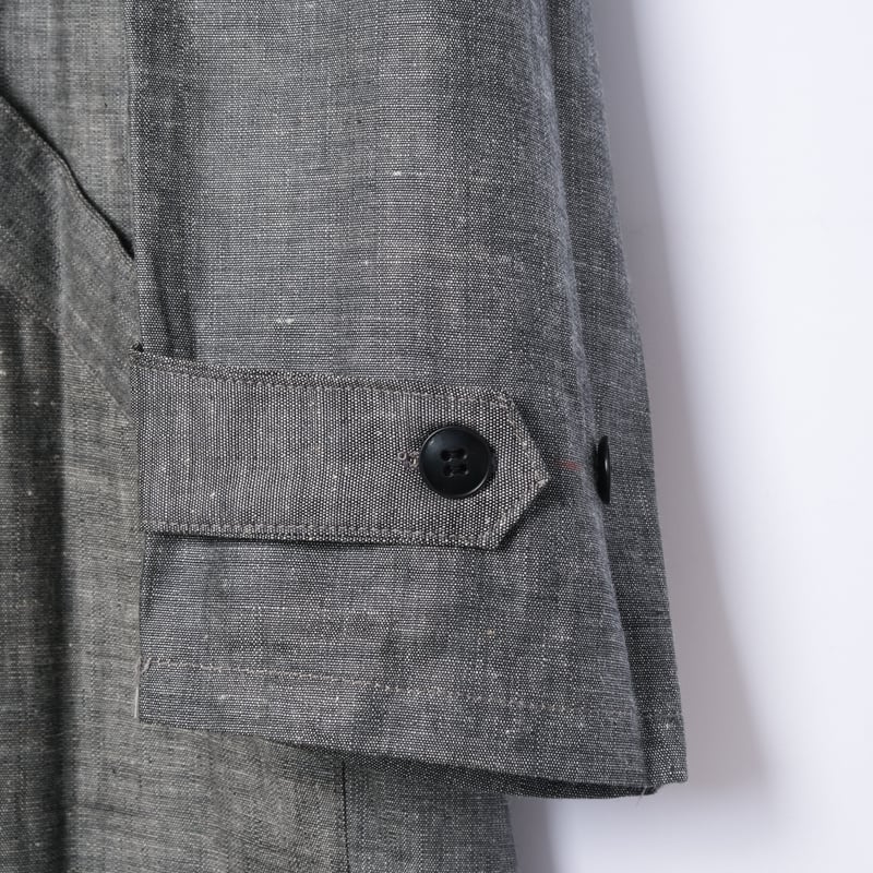 40-50s モリネル製　ブラックリネンシャンブレーコート　デッドストック 40-50s France Vintage Au Molinel Linen Black Ch