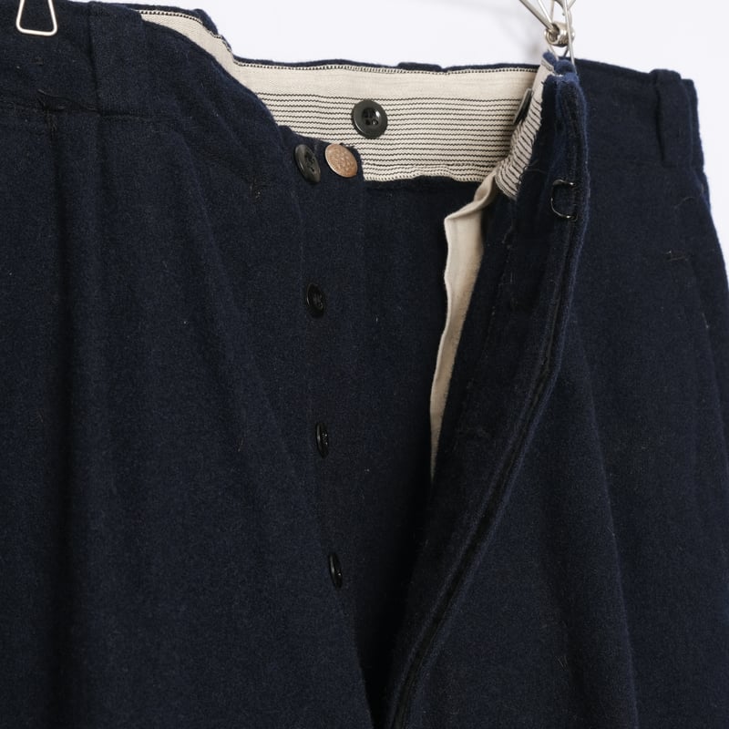 40-50s France Vintage Navy Wool Trousers | Ugla