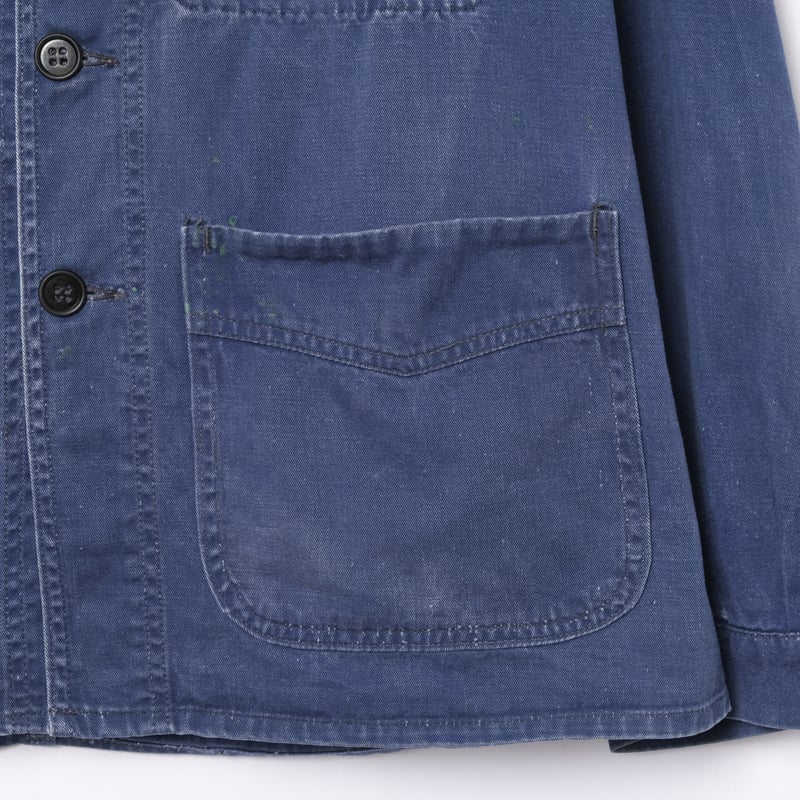 40s France Vintage Adolphe Lafont Blue Cotton T