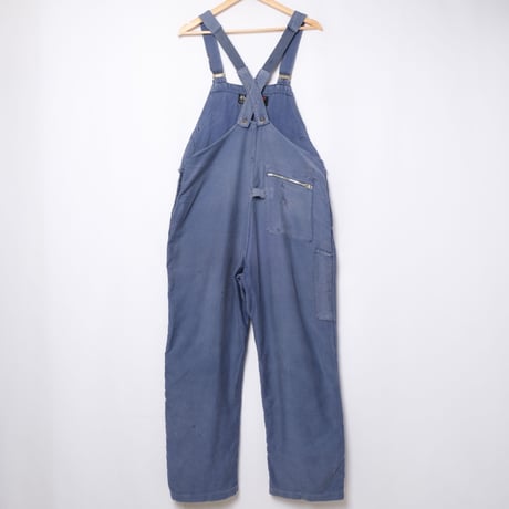 40s-50s France Vintage Adolphe Lafont  Blue Moleskin French Work Overalls  1
