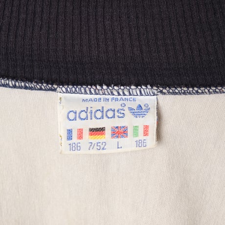 80s Vintage adidas Ventex Velours Track Jacket Navy × Gray × Light Blue (Made in France)