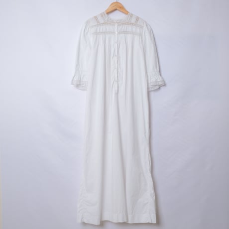 1900s French Antique Cotton Night Dress 2