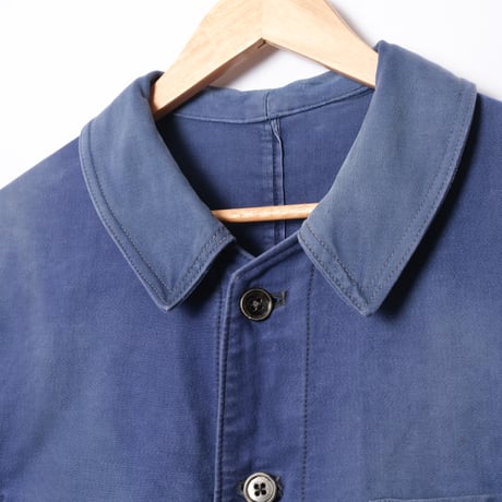 40s France Vintage Paul Passant Blue Moleskin Work Jacket