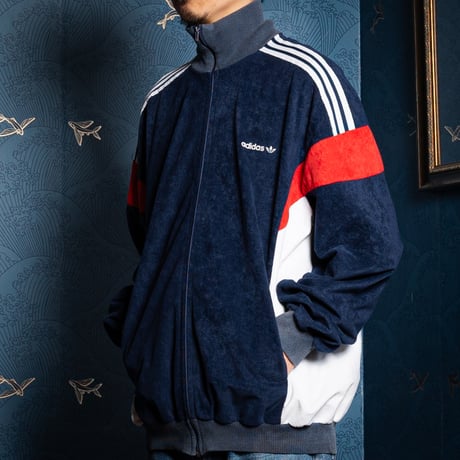 70-80s Vintage adidas Ventex Track Jacket Model Challenger Navy × White × Red (Made in France) 198