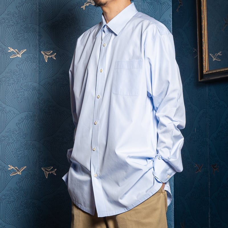00s- Charvet Cotton shirt Blue（Made in France）