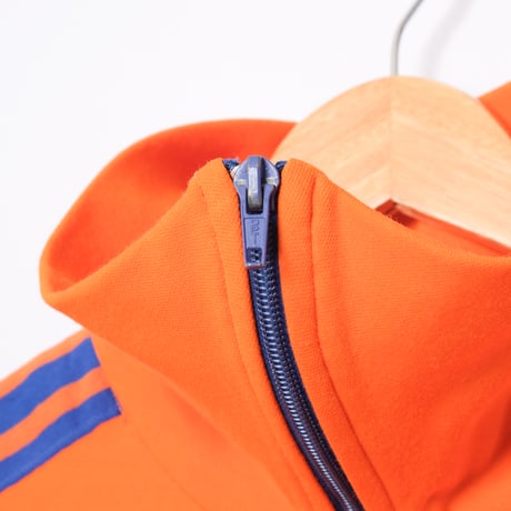 70s Vintage adidas Track Jacket With Hood Orange × Blue