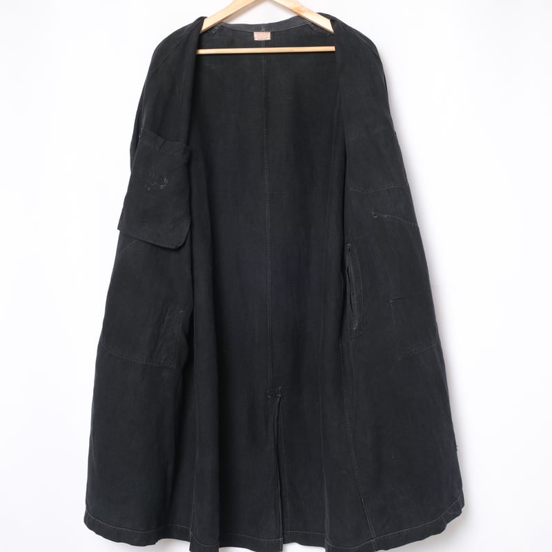 30-40s France Vintage SALACHE Black Linen Maqui 30-40s France Vintage SALACHE Black Linen Maqui