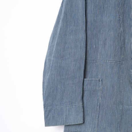 -30s France Vintage ETAT Belle Jardiniere Indigo Striped Work Jacket