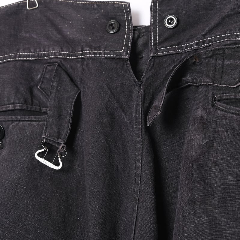 30-40s France Vintage SALASHE Black Linen Maq