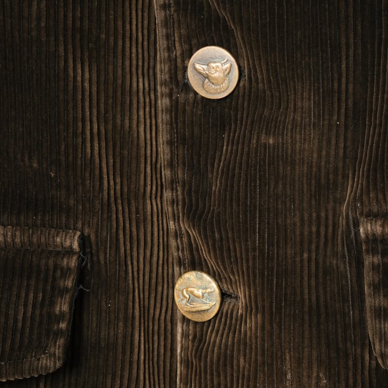30-40s France Vintage Brown Corduroy Hunting Ja