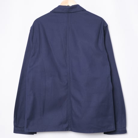 40s France Vintage Le Mont Sant Michel Blue Cotton Twill Work Jacket Dead Stock