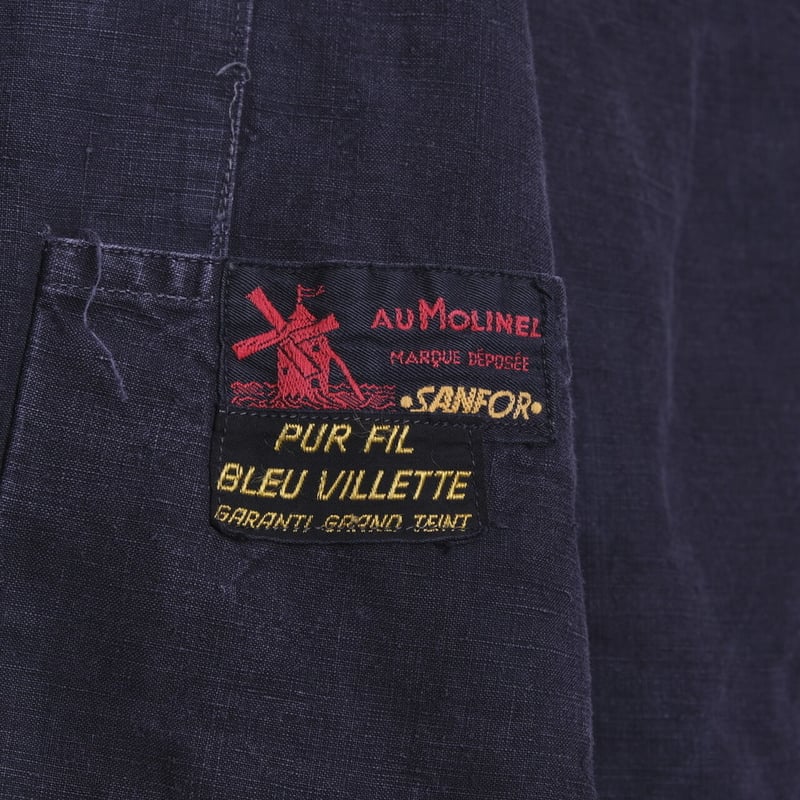 40-50s France Vintage Au MOLINEL Black Linen