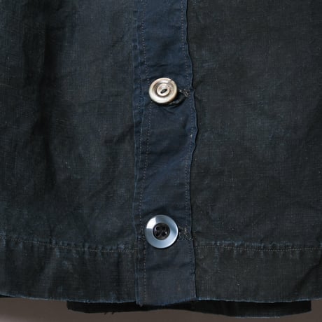 1900s Antique Indigo linen  Biaude