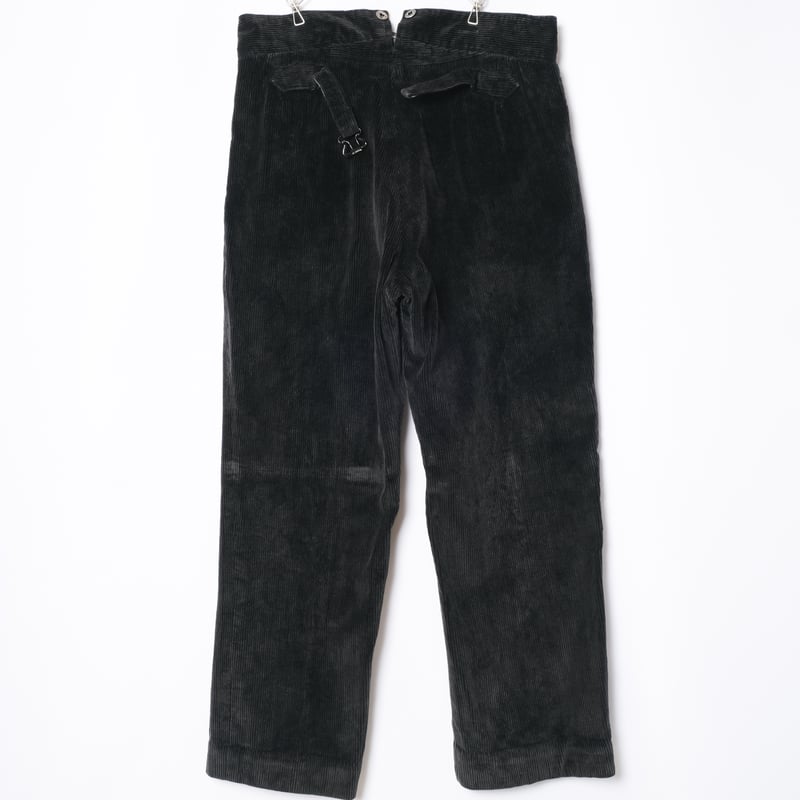 French vintage 30〜40s 太畝コーデュロイ ブラック 希少黒French vintage 30〜40s 太畝コーデュロイパンツ