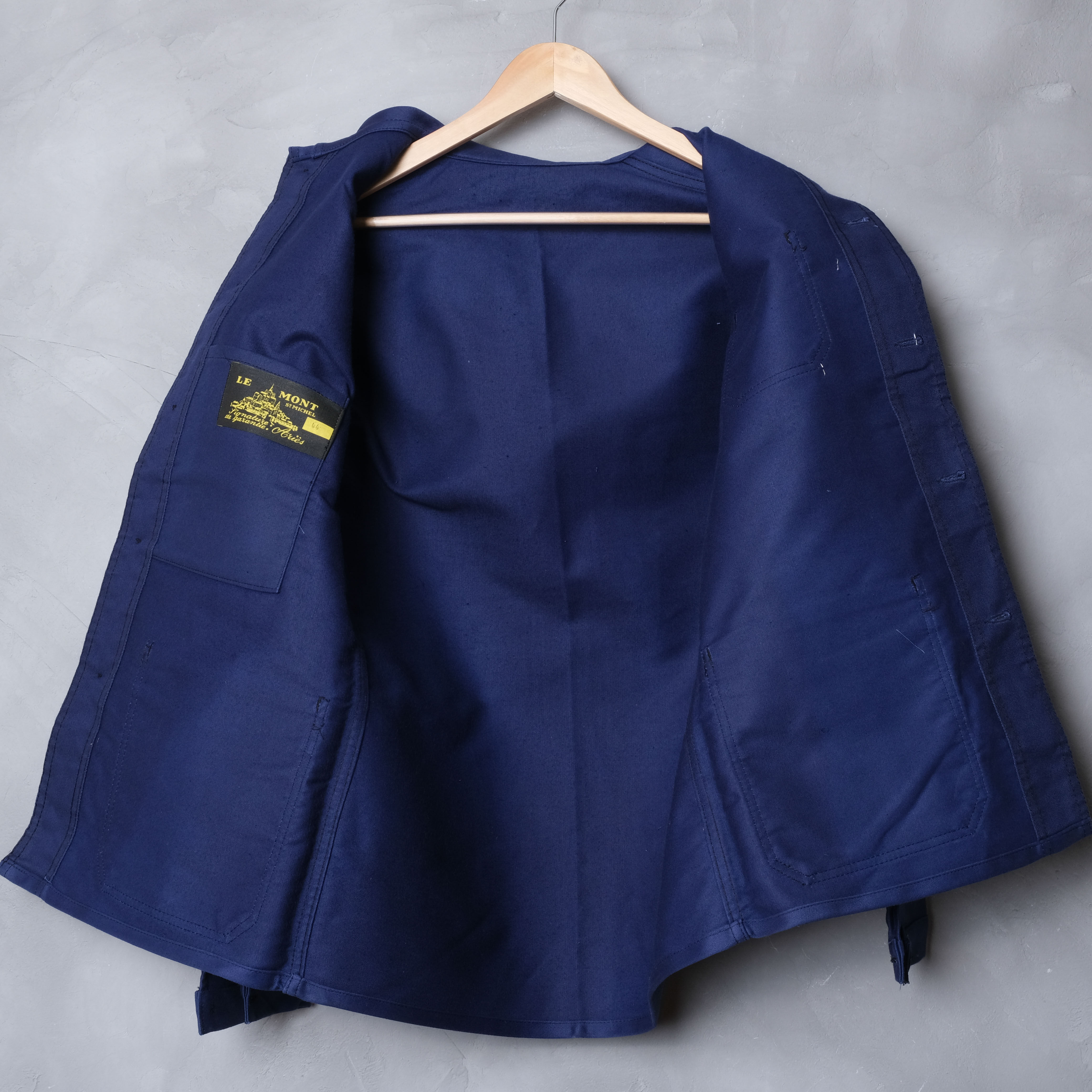 40-50s Le Mont St Michel Blue Moleskin Jacket S