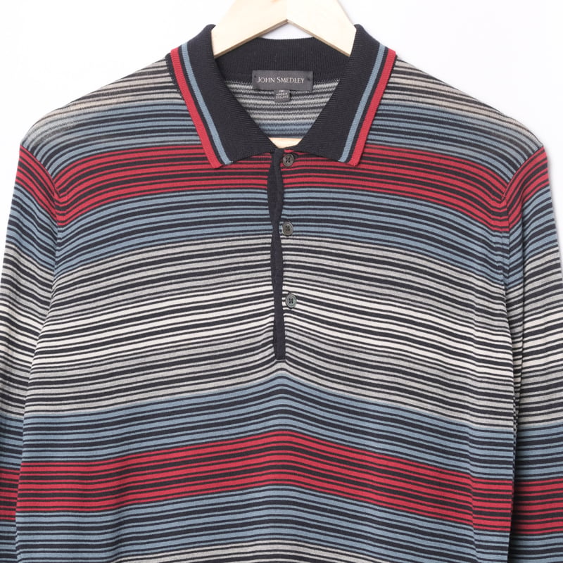 00s- JOHN SMEDLEY Merino Wool Knit Polo Shirt N