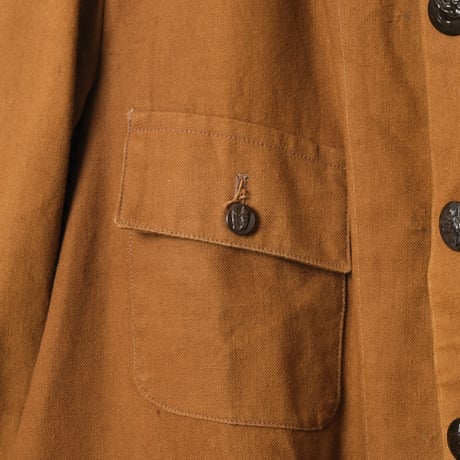 40s France Vintage SOMLYS Cotton Linen Hunting Jacket Dead Stock