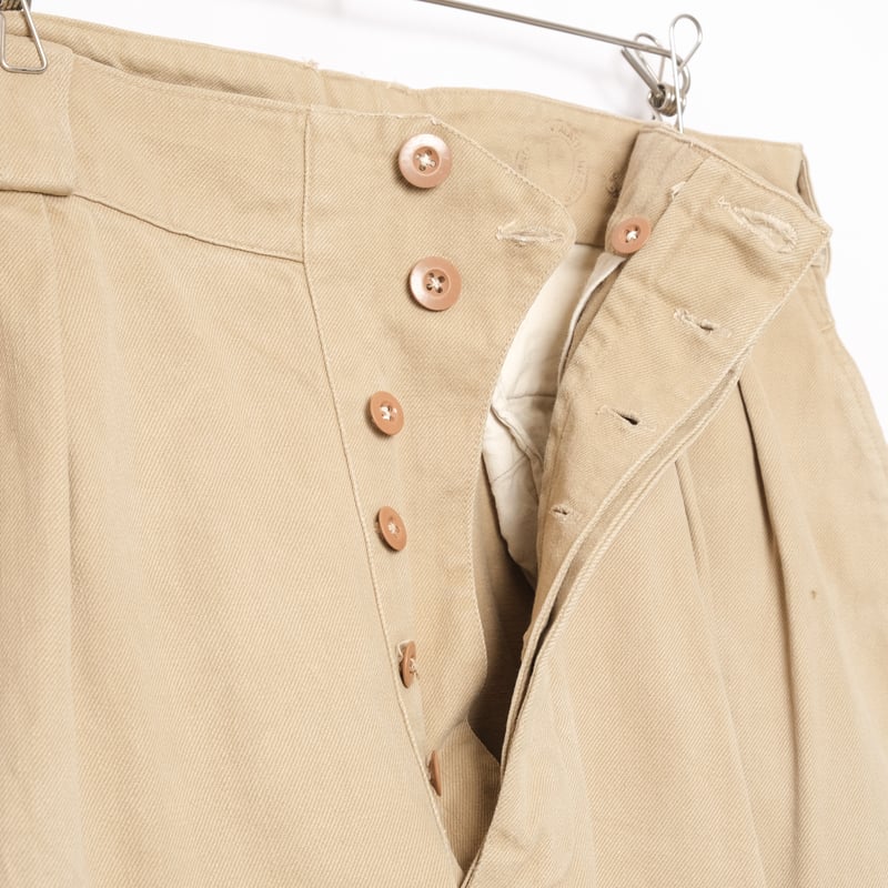 40s フランス軍 m52 前期型 FRENCH ARMY M52 CHINO TROUSERS – PATTERN LABO