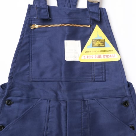 40-50s Le Mont St Michel  Blue Moleskin Work Overalls Dead Stock