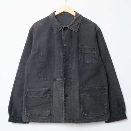 40-50s Le Mont St Michel Black Moleskin Jacket Size52