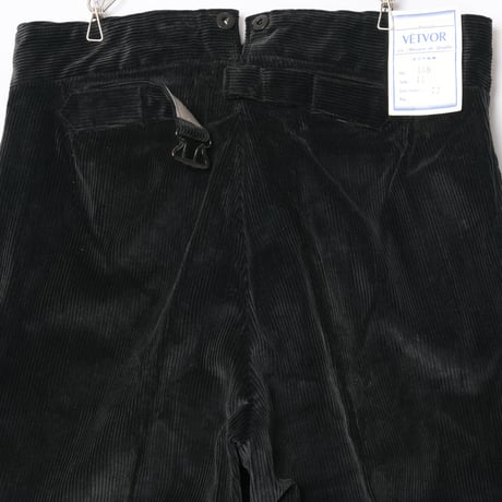 40-50s  France Vintage VETVOR Black Corduroy Trousers Dead Stock