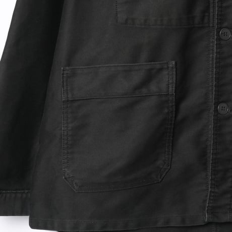 50-60s France Vintage Adolphe Lafont Black Moleskin Work Jacket
