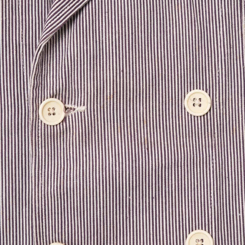 40s-50s French Striped Butcher (Cook) Jacket D