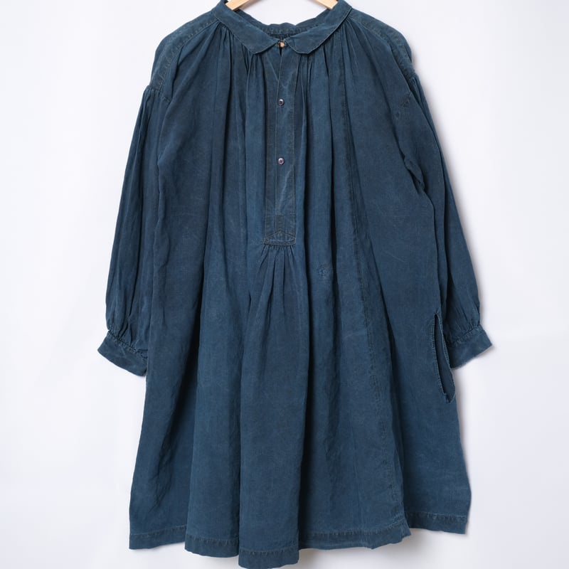 30s French Work Indigo Linen Biaude 30s French Work Indigo Linen Biaude