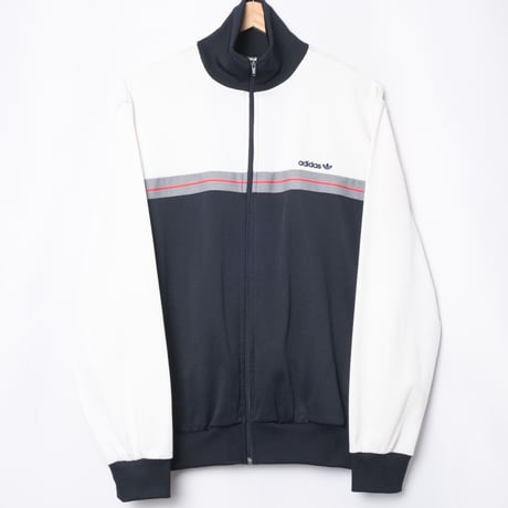 70-80s Vintage adidas Ventex Track Jacket Navy × White × Lines (Made in France)
