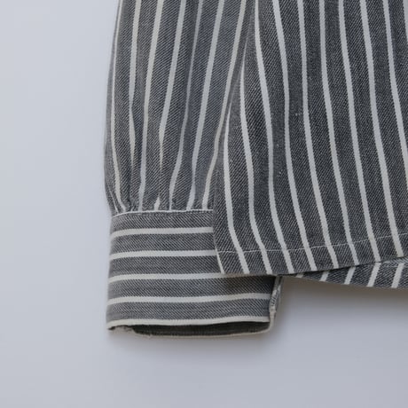 ‐1920s French Antique Stripe Cotton farmers Blouse