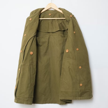 French Army M38 Motorcycle Coat 2nd  Wood Button Size 3 Dead Stock