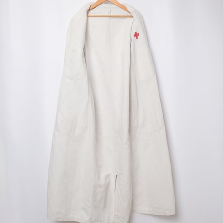 -30s  France Antique Linen Red Cross Hospital Coat
