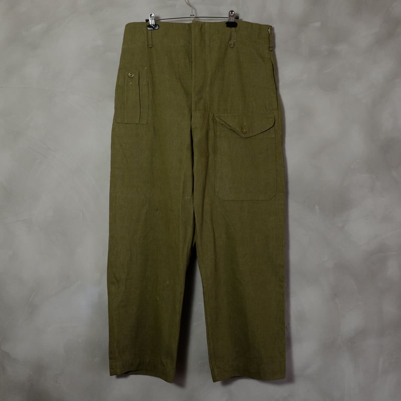 50s British Army Green Denim Trousers Dead Stoc 50s British Army Green Denim Trousers Dead Stoc