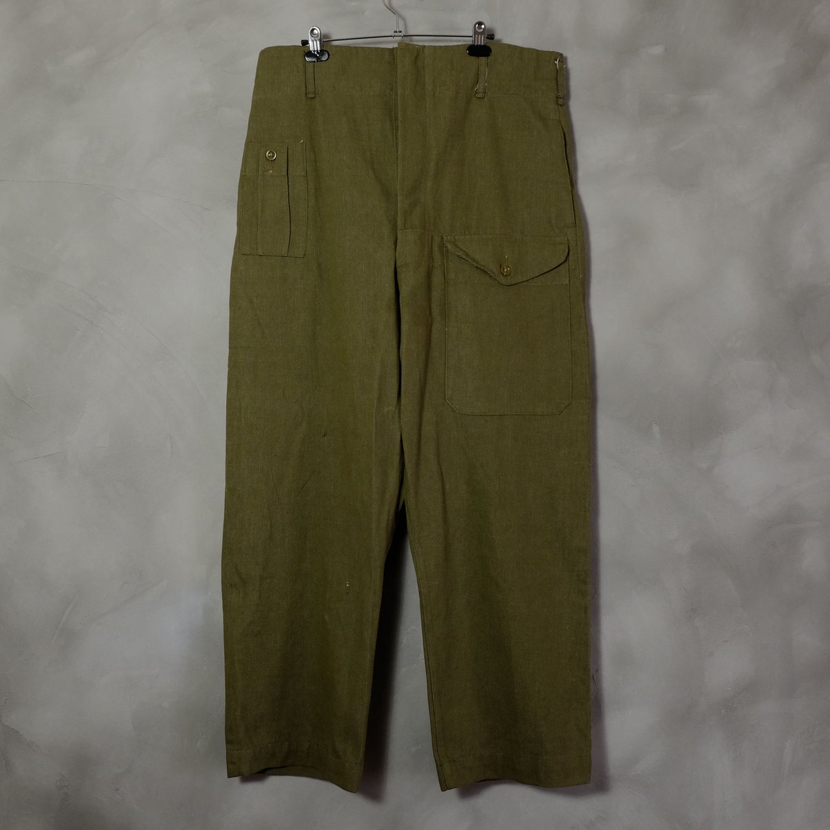 50s British Army Green Denim Trousers Dead Stoc...