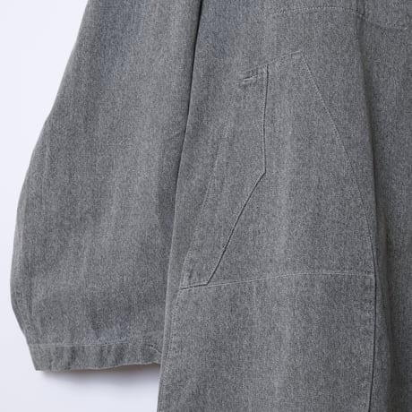 40-50s French Vintage DUTHILLEUL&MINART Black Chambray Atelier Coat