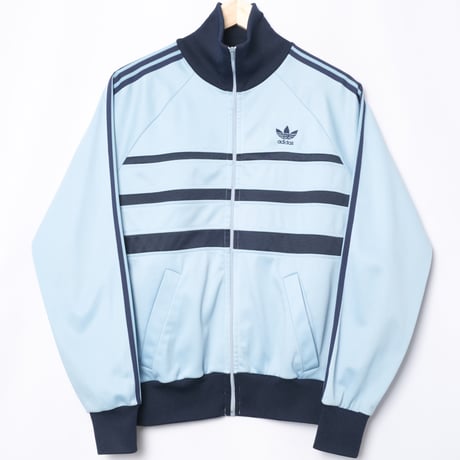 70-80s Vintage adidas Track Jacket Model  First Light Blue× Navy（Made in France)174