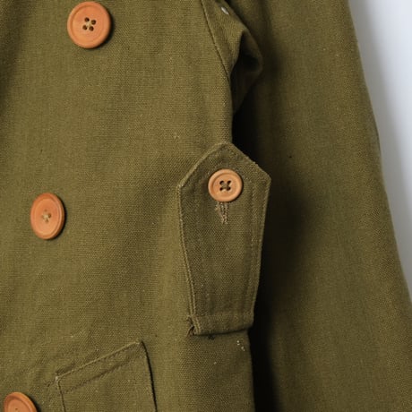 French Army M38 Motorcycle Coat 2nd  Wood Button Size 3 Dead Stock
