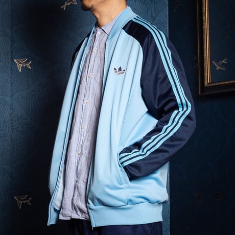 70-80s Vintage adidas VENTEX  ATP Track Jacket Light Blue × Navy (Made in France)