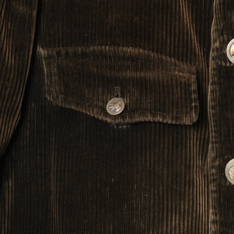 30-40s France Vintage Brown Corduroy Hunting Ja