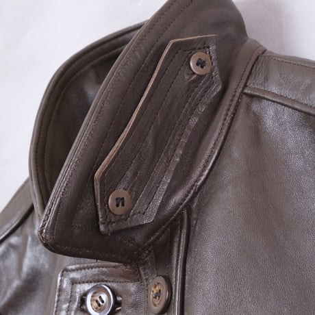 50-60sFrench Vintage Leather Jacket (Corbusier Jacket)Brown Dead Stock