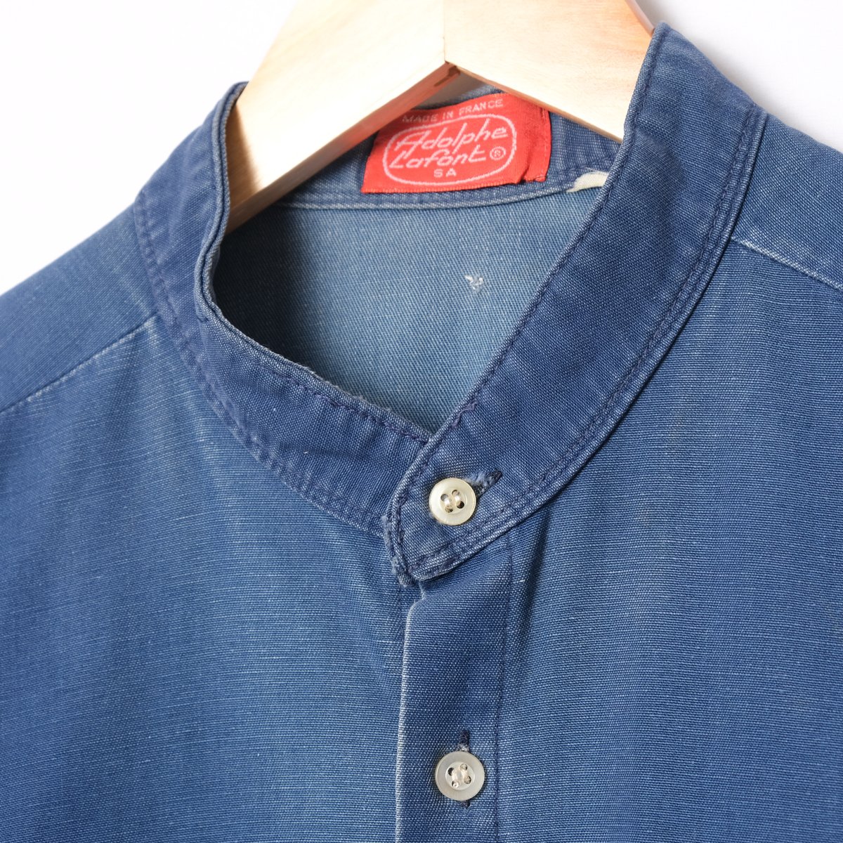 60s France Vintage Adolphe Lafont Blue Shirt | 60s France Vintage Adolphe Lafont Blue Shirt |