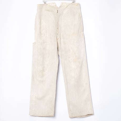-30s French Army Linen HBT Bourgeron Trousers 2