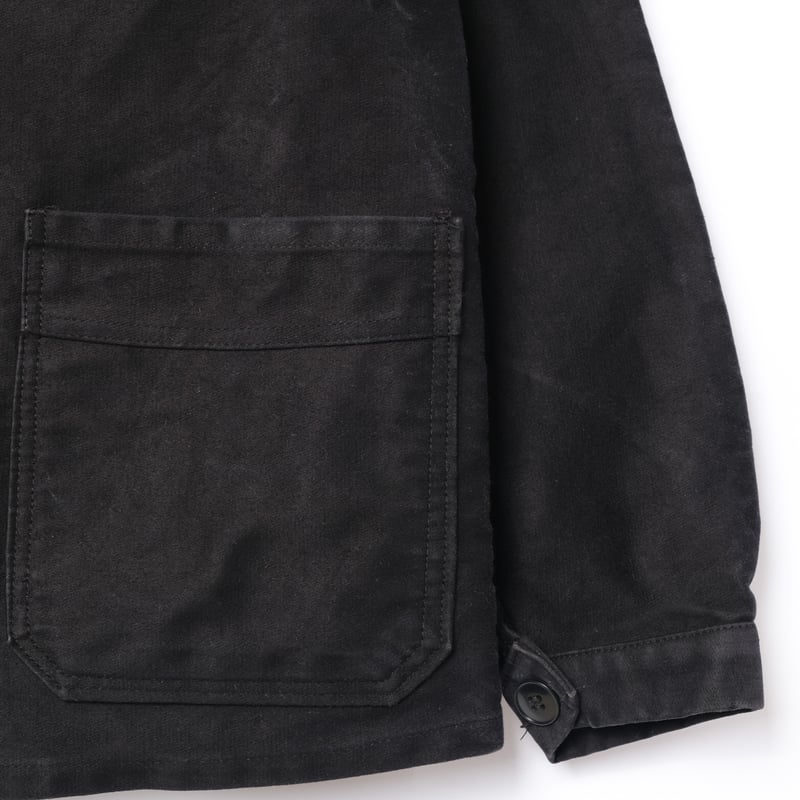 50s Le Mont St Michel Black Moleskin Jacket Siz