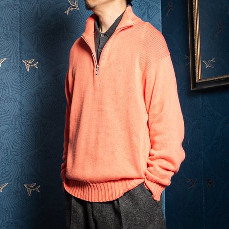 00s- Turnbull&Asser Cotton Knit Sweater（Made in Scotland)
