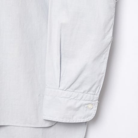 50s France Vintage Light Blue Gray Cotton Shirt