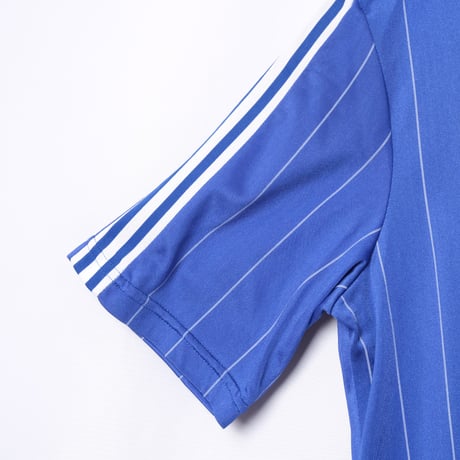 70-80s Vintage adidas Ventex Half Sleeve Game Shirt Striped Blue