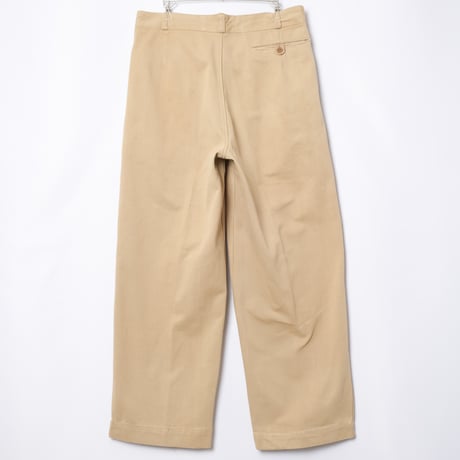 40s French Army FTEO Chino Trousers With Wood Buttons Size 86L(13)